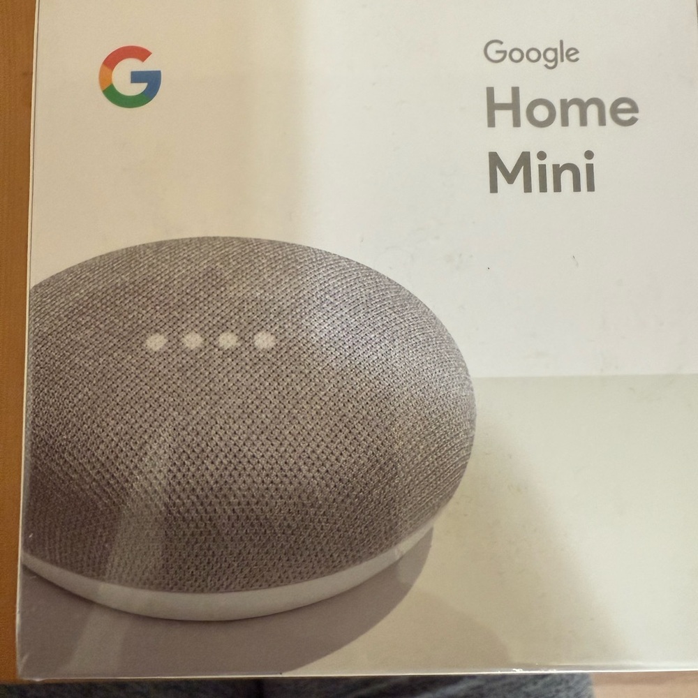 NIB Google Assistant Built-in Device with White and Gray